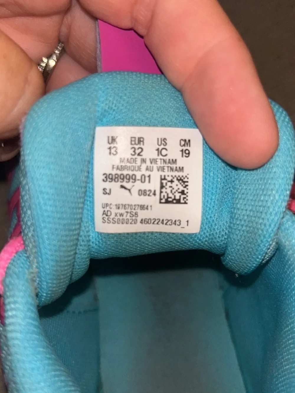 Puma Kids Pink and Blue Graphic Lace-Up Sneakers